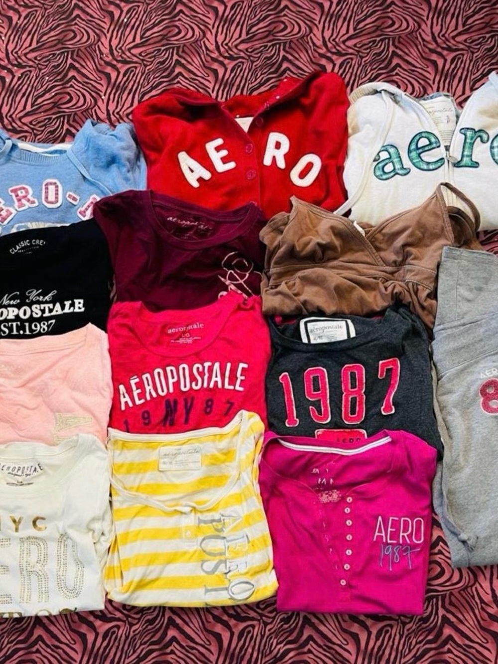 Aeropostale Mixed Girls' Short Sleeve Tees - Pink, Red, Yellow, Gray, Blue